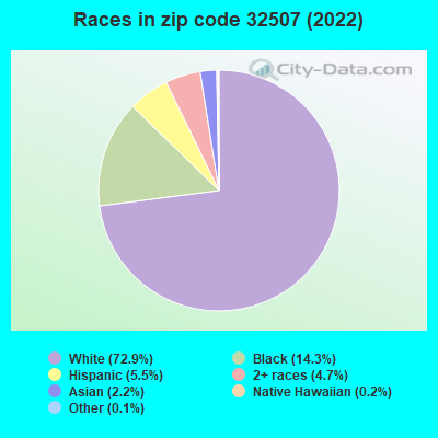 Races in zip code 32507 (2022)
