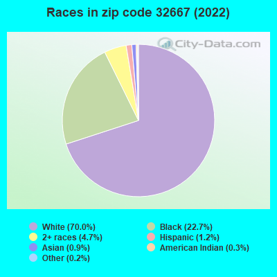 Races in zip code 32667 (2022)