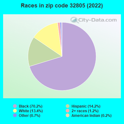 Races in zip code 32805 (2019)
