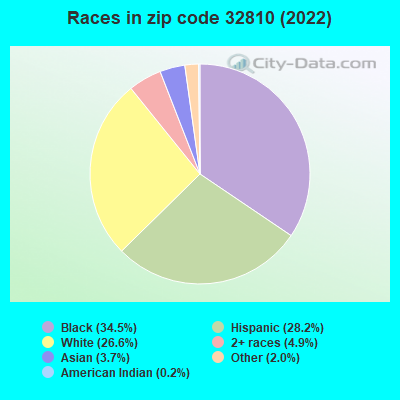 Races in zip code 32810 (2021)