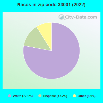 Races in zip code 33001 (2022)