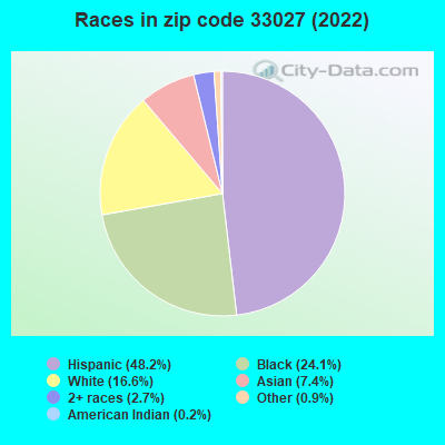 Races in zip code 33027 (2021)
