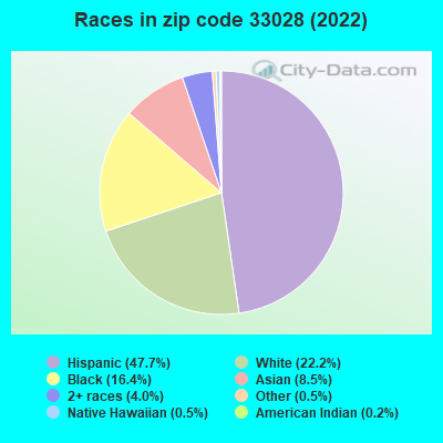 Races in zip code 33028 (2022)