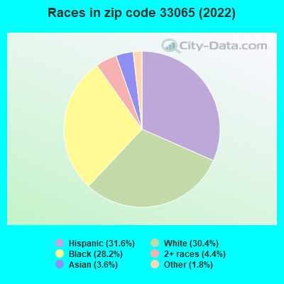 Races in zip code 33065 (2021)