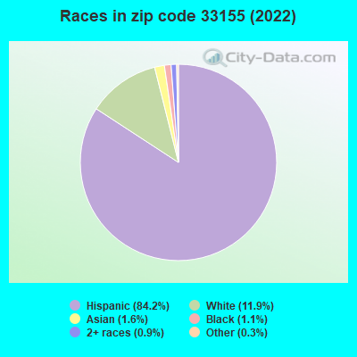 Races in zip code 33155 (2022)