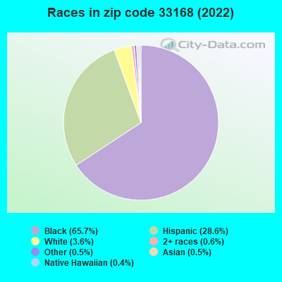 Races in zip code 33168 (2022)