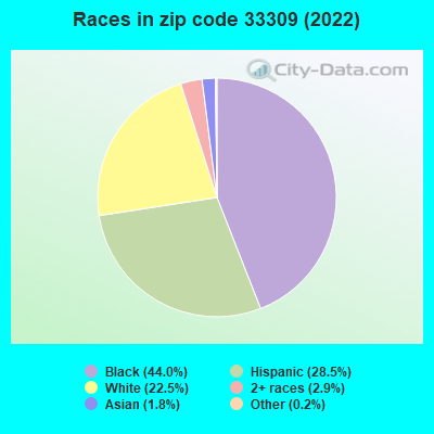 Races in zip code 33309 (2021)