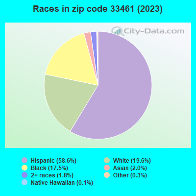 Races in zip code 33461 (2022)