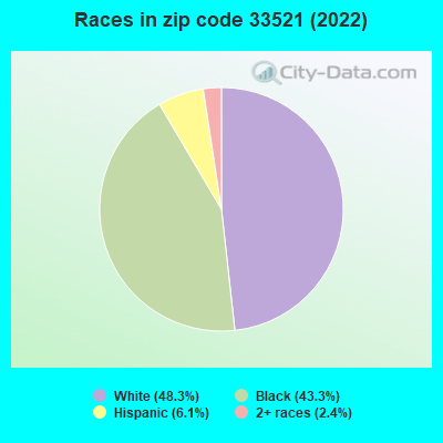 Races in zip code 33521 (2022)