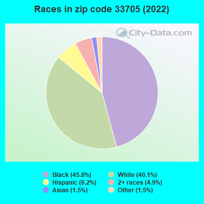 Races in zip code 33705 (2021)