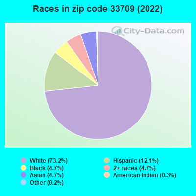 Races in zip code 33709 (2019)