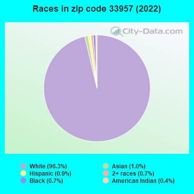 Races in zip code 33957 (2022)