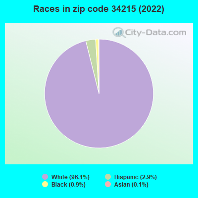 Races in zip code 34215 (2022)