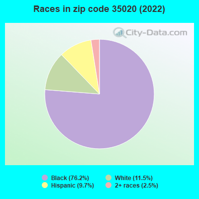 Races in zip code 35020 (2019)