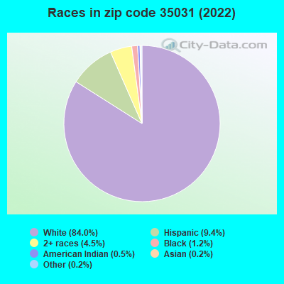 Races in zip code 35031 (2019)