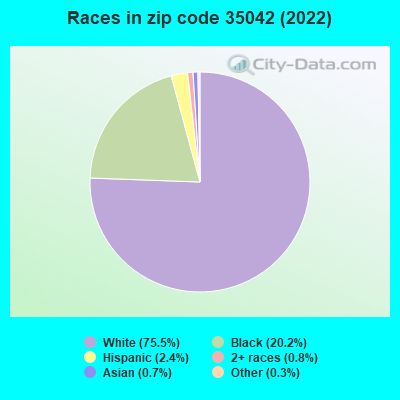 Races in zip code 35042 (2019)