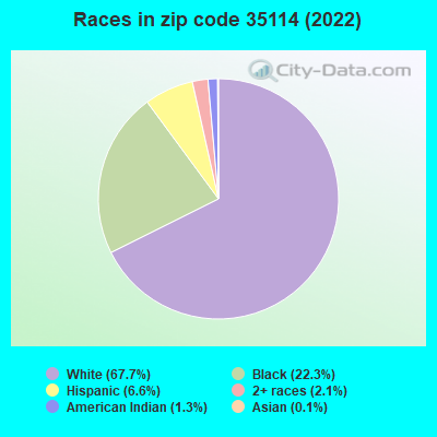 Races in zip code 35114 (2022)