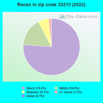 Races in zip code 35215 (2021)
