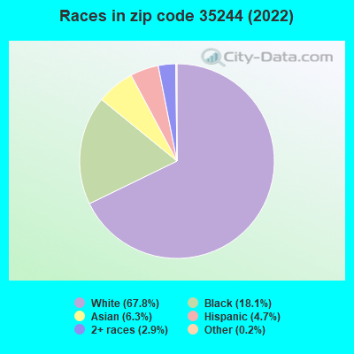 Races in zip code 35244 (2021)