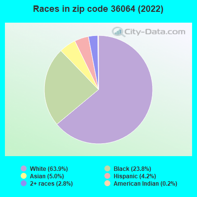 Races in zip code 36064 (2022)