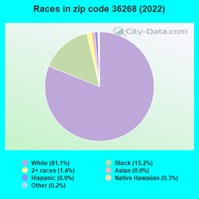 Races in zip code 36268 (2022)