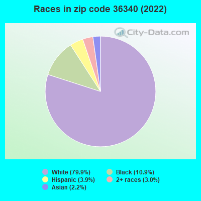 Races in zip code 36340 (2019)