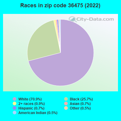 Races in zip code 36475 (2019)