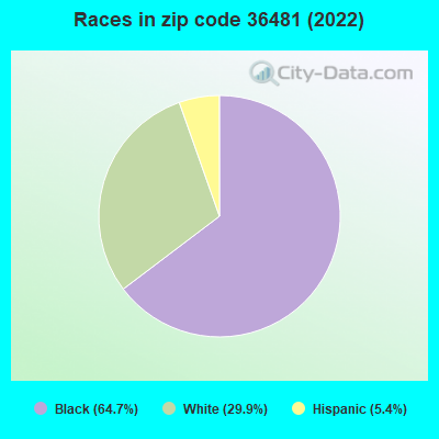 Races in zip code 36481 (2022)