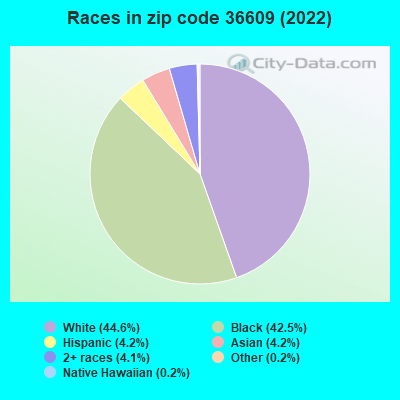 Races in zip code 36609 (2019)