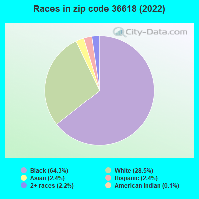 Races in zip code 36618 (2019)