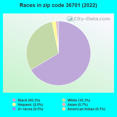 Races in zip code 36701 (2021)