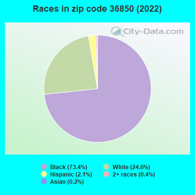 Races in zip code 36850 (2022)