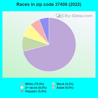 Races in zip code 37409 (2019)