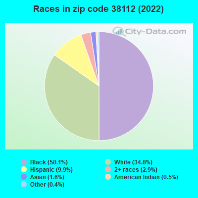 Races in zip code 38112 (2021)