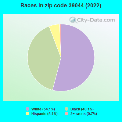 Races in zip code 39044 (2022)
