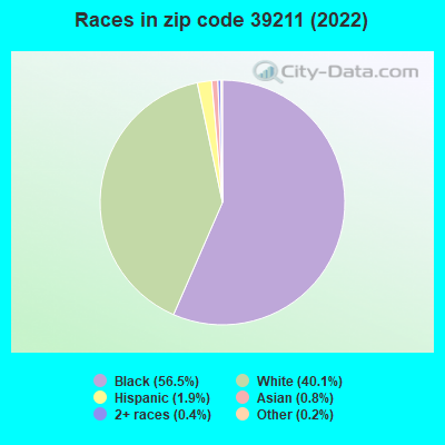 Races in zip code 39211 (2019)