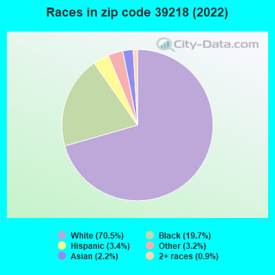 Races in zip code 39218 (2022)
