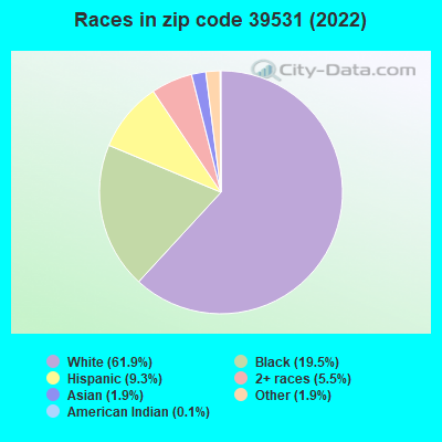 Races in zip code 39531 (2022)
