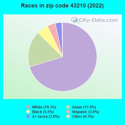 Races in zip code 43210 (2022)