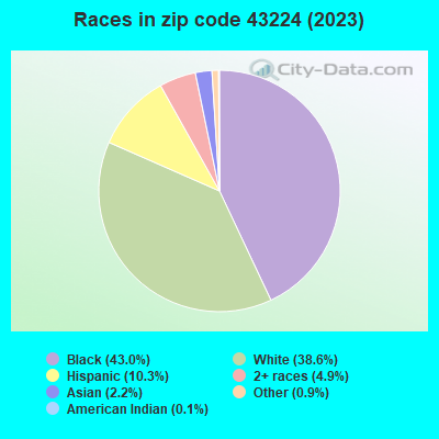 Races in zip code 43224 (2022)