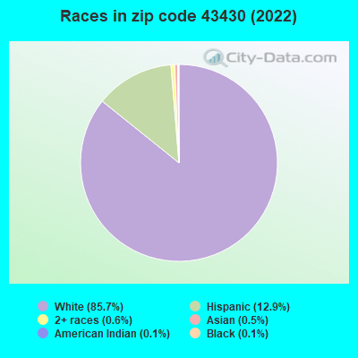 Races in zip code 43430 (2019)