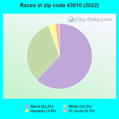 Races in zip code 43610 (2019)