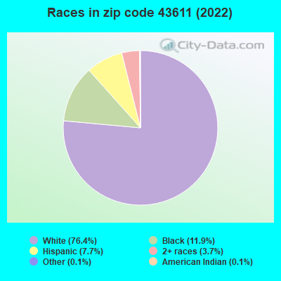 Races in zip code 43611 (2019)