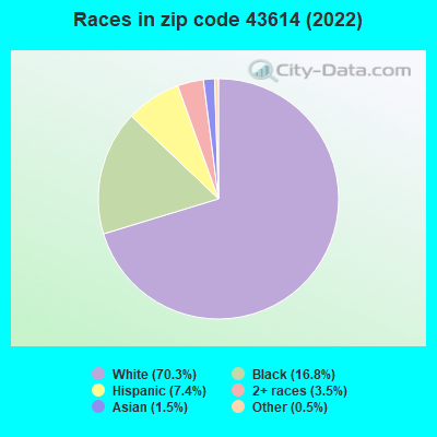 Races in zip code 43614 (2021)