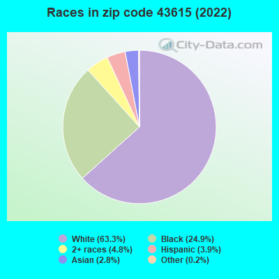Races in zip code 43615 (2021)