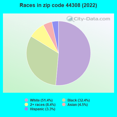 Races in zip code 44308 (2019)