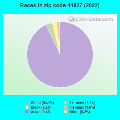 Races in zip code 44827 (2021)
