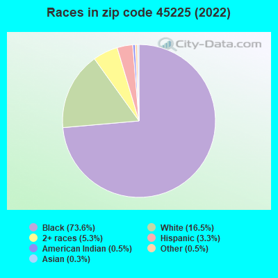 Races in zip code 45225 (2022)