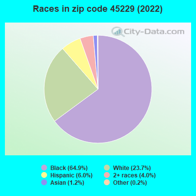 Races in zip code 45229 (2022)