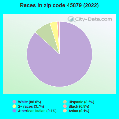 Races in zip code 45879 (2022)